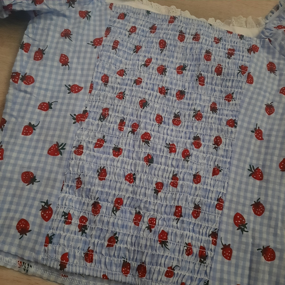 Fashion Nova Strawberry Gingham Top - Picture 6 of 10